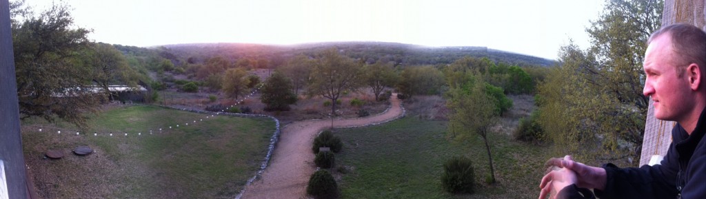 bryan on deck at inn above onion creek