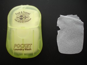 Pocket Laundry Wash container and a soap leaf