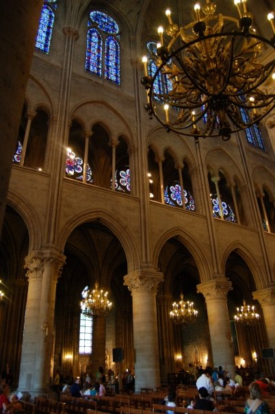 Inside Notre Dame Cathedral in Paris