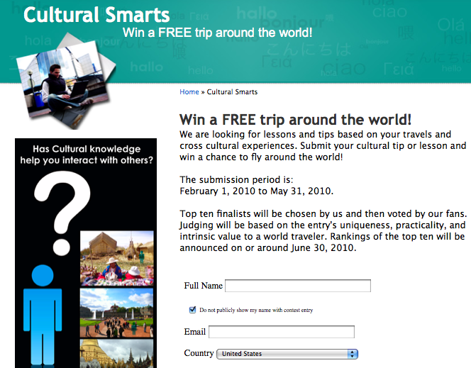 A current travel contest