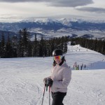 Emily skiing Schoolmarm in Keystone