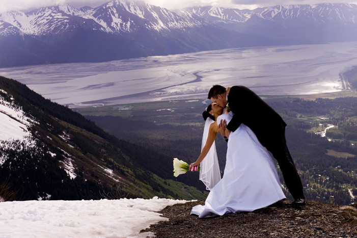 A wedding at the Alyeska Resort in Alaska