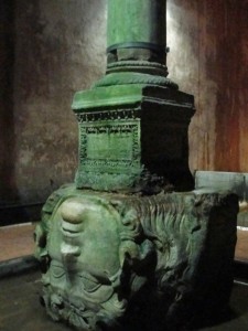 Upside-down Medusa head in Basilica Cistern
