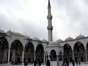 Blue mosque courtyard