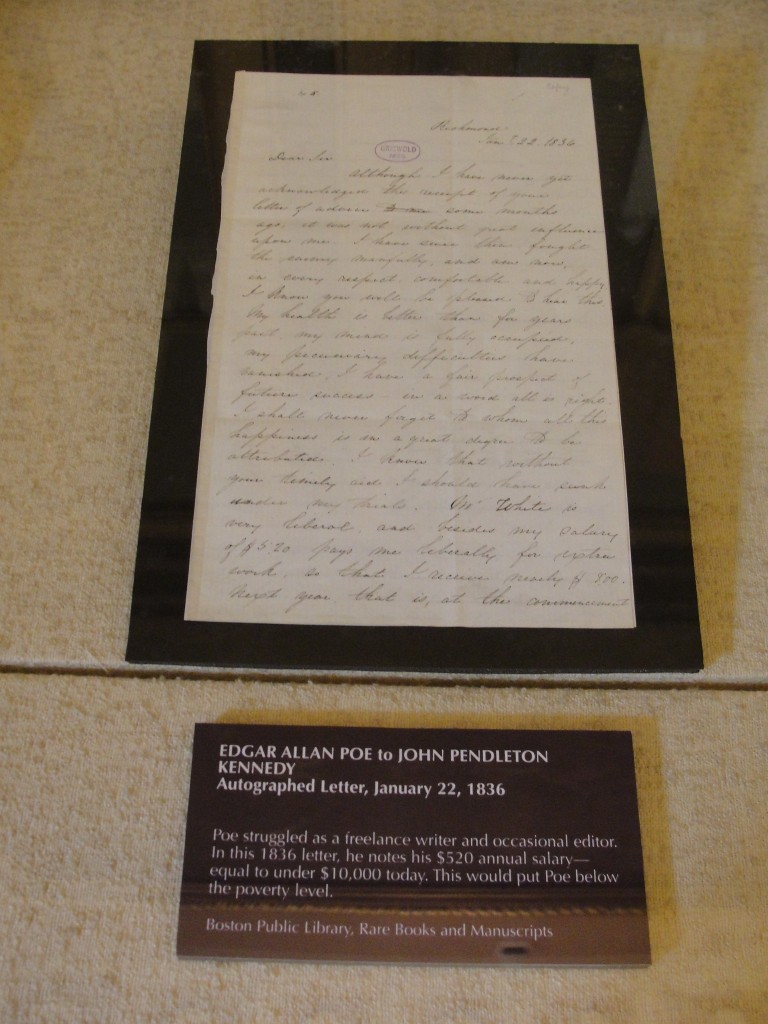 Poe exhibit at Boston Public Library