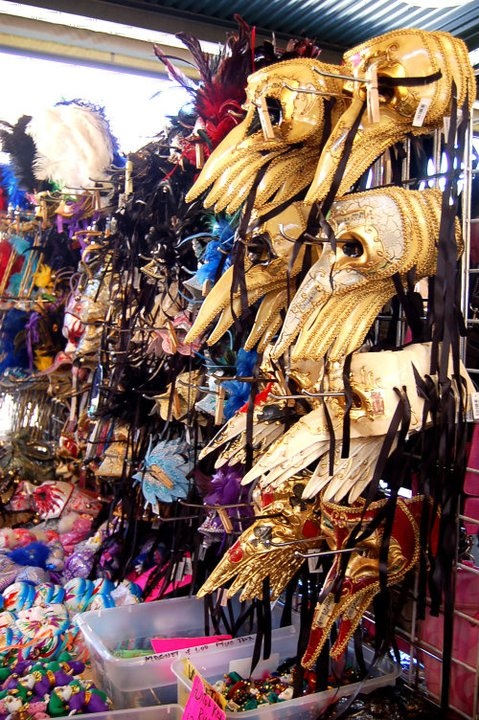 Mardi Gras masks in the French Market