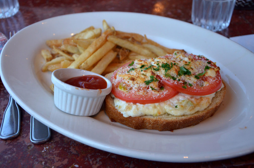 Open-faced crab sandiwich at Cutter's Bayhouse in Seattle