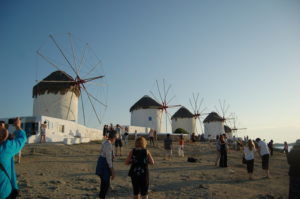 Windmills in Mykonos, Greece