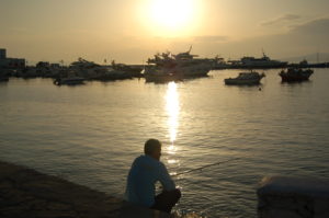 fisherman in Mykonos, Greece