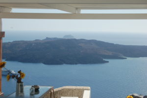 Volcanic island in Santorini, Greece