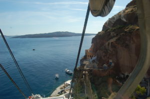 Santorini, Greece cable car ride