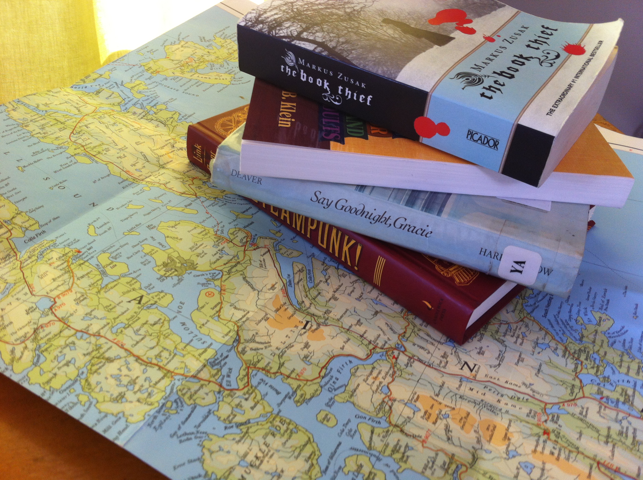 books-and-map